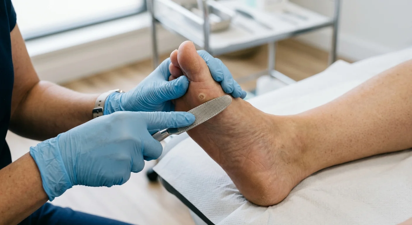 Skånsom behandling af fodvorte med professionelt udstyr